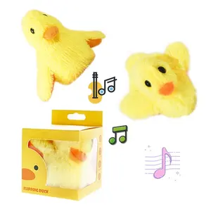 Electric Cat Toys USB Charging Gravity Punching Sound Plush Duck Toys For Cats