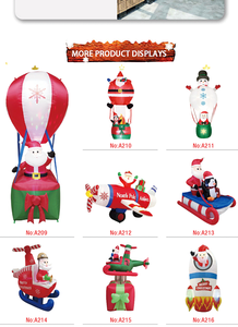Ballon à air chaud gonflable de Noël de 2,1 mètres avec Père Noël, lumière rotative pneumatique, décoration de jardin et jouets - Product Image 6