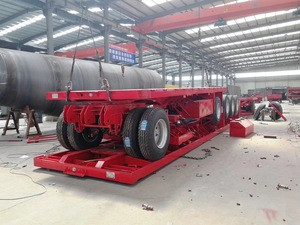 Luen 4 eixos 80ton 40 pés 45ft recipiente liso semi reboque usado caminhão reboque para ghana - Product Image 3