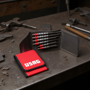 Juego de cinceles Usag de 6 piezas con mango rojo para trabajar metales - Product Image 3