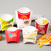 Boîtes en papier jetables de qualité alimentaire, résistantes à l'huile, pour frites et snacks à emporter, personnalisables avec logo, emballage pour frites