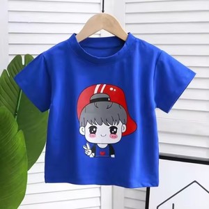 เสื้อยืดเด็กผู้ชายและเด็กเล็ก คอกลม ผ้าฝ้าย 100% แบบถัก ซักแล้ว แขนสั้น (หลายชิ้น) - Product Image 6