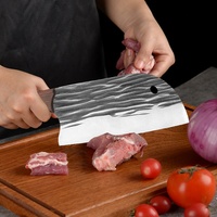 Couteau de Chef de Restaurant Forgé à la Main Prêt à Expédier, Couteau à Hacher avec Manche en Bois, Personnalisable, Couteau de Boucher Tranchant pour Cuisine