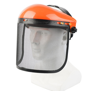 Masque de protection en treillis métallique pour la tonte de pelouse, le jardinage et la désherbage, jaune et orange, 20,5x27cm - Product Image 1