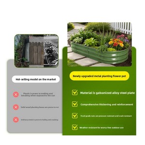 Fioriere Metalliche Mobili da Esterno per Giardini, Orti e Balconi, Vasi per Coltivazione di Verdure e <span class=keywords><strong>Fiori</strong></span> per Ville - Product Image 3
