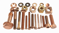 Mur baut perunggu Yushung kualitas kelautan C65100 silikon perunggu, ukuran 1/4", 5/16", 3/8", 7/16", 1/2", 5/8", 3/4", 7/8", 1 ANSI/ASME B18.2.2