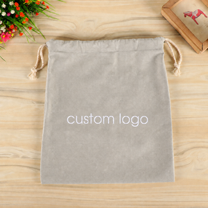 Eco-Friendly Storage Packing Dustproof Custom Letter Logo Cotton <b>Drawstring</b> Canvas Dust Bag - Product Image 3