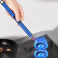Briquet électrique en métal avec logo personnalisé Briquet à bougie rechargeable à l'épreuve du vent au design moderne pour les cadeaux d'affaires pour le camping et la cuisine