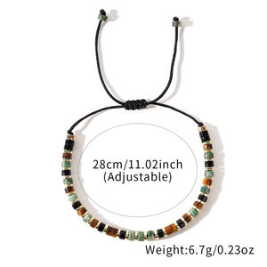 Pulsera de cuentas cilíndricas de piedra natural Resoul, pulsera de macramé trenzada ajustable, joyería artesanal bohemia, regalo para hombres y mujeres - Product Image 5