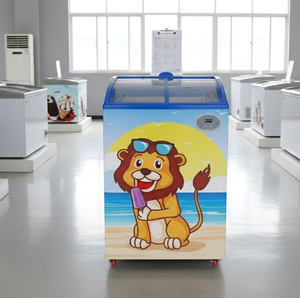 Commercial Deep Glass Top Chest <strong>Freezer</strong> | Manual Defrost <strong>Ice</strong> <strong>Cream</strong> Display Showcase with Moving Wheels - Product Image 2