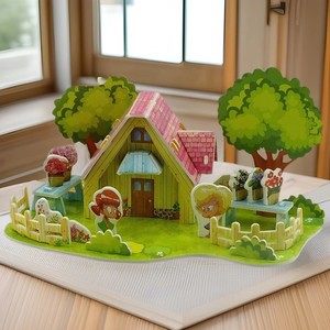 Petit jardin Villa 3D Puzzle fait à la main bricolage maison papier modèle jouets éducatifs pour enfants 51-100 pièces 8-13 ans fabricant - Product Image 1