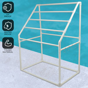 Portasciugamani verticale per tubi a bordo piscina per impieghi gravosi scaffale portasciugamani da spiaggia per piscina all'aperto in PVC - Product Image 3