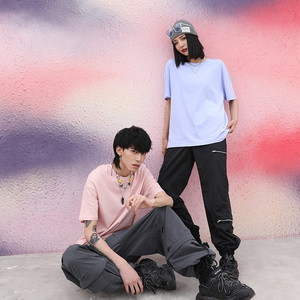 Camisetas de algodón de alta calidad para hombre, camisas informales de manga corta de verano con cuello redondo y patrón sólido, diseño pequeño sintetizado - Product Image 1