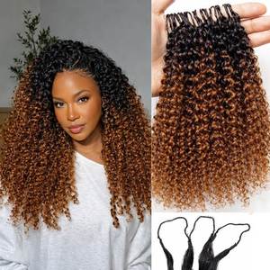 Extensions de cheveux humains ondulés bouclés colorés effet plume, tresses bohèmes torsadées à nœuds miraculeux, cheveux <span class=keywords><strong>invisibles</strong></span> au crochet - Product Image 2