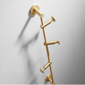 Bắc Âu Sang Trọng Brass Móc Áo Vàng Ánh Sáng Có Thể Điều Chỉnh Tường Treo Phòng Ngủ Áo Giá Hiên Lưu Trữ Móc Quần Áo Sang Trọng Kệ - Product Image 2