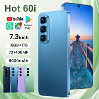 Teléfono Inteligente Hot 60 Pro 5G en Oferta, Teléfono Android Auténtico con Pantalla de 7.3 Pulgadas, Sistema Operativo en Inglés, Nuevo Original a Precio de Ganga