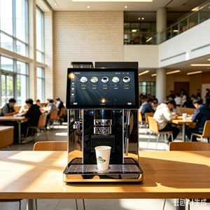เครื่องจำหน่ายกาแฟแบบถ้วยเชิงพาณิชย์ หม้อต้มคู่ สแตนเลส นมสด เอสเพรสโซ หน้าจอสัมผัส 15.6 นิ้ว สำหรับโรงแรม - Product Image 3