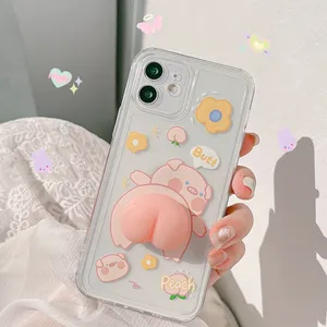 Coque de téléphone portable en silicone souple 3D motif cochon, design tendance pour <span class=keywords><strong>iPhone</strong></span> 13 Pro Max - Product Image 2
