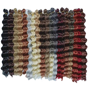 Tóc Tết Sợi Tổng Hợp Cao Tóc Bện <span class=keywords><strong>Jumbo</strong></span> Tóc Bện Xoăn Tóc Bện Gợn Sóng Sâu Tóc Bện Nhuộm Màu Ombre Tóc Tết Bện Nhiều Màu - Product Image 3