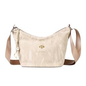 Lina Marie Women's Crossbody <b>Bag</b> Bucket Shape Zipper Closure Water Resistant Light Khaki Single Strap Everyday Outfits Summer - Product Image 2