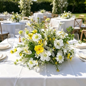 Fournitures pour bouquets, décoration de table d'allée de cérémonie de <span class=keywords><strong>mariage</strong></span>, arrangement floral jaune et rose, centre de table de <span class=keywords><strong>mariage</strong></span> en lys calla pour fête - Product Image 1