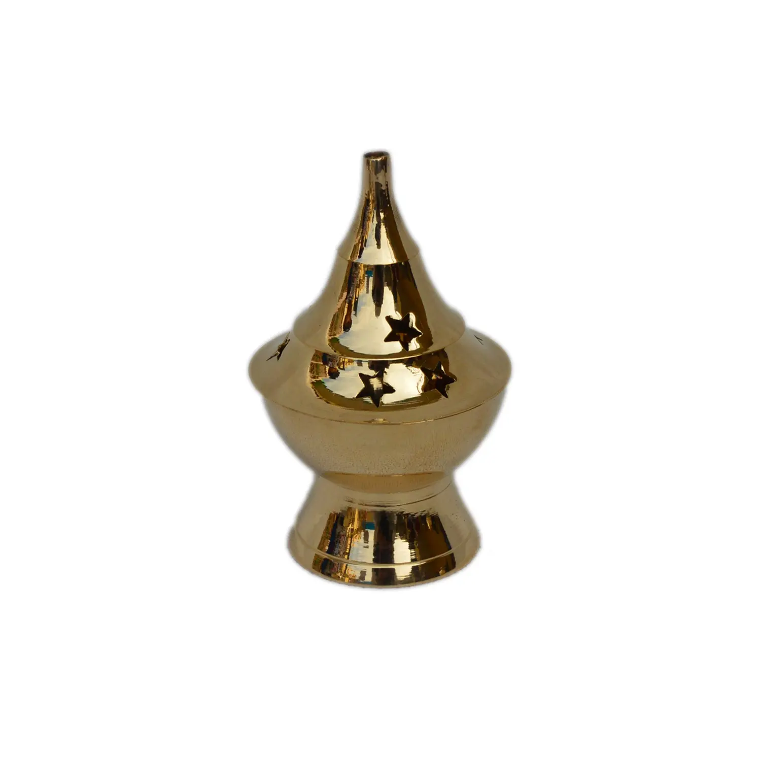 Decor Shiny Polished Finishing Design Traditional Brass Fragrance Sprinkler Golden Colored Incense Burner