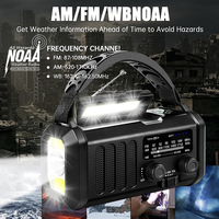 Radio météo d'urgence pour la préparation aux catastrophes solaires et batterie externe rechargeable de 20 000 mAh avec manivelle, lampe de survie pour le camping en plein air