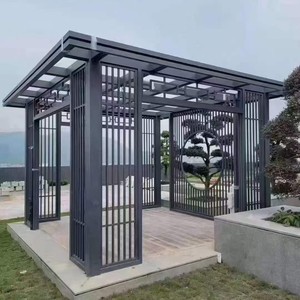 Pérgola Moderna de Aluminio de Lujo Ligero con Control Remoto Motorizado Anticorrosión para Terraza, Patio Trasero y Jardín - Product Image 1