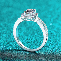 Bague en argent S925 avec moissanite, forme Dan, magnifique, luxe léger, exquise, de haute qualité, bijou de décoration pour femme, pour mariage et soirée