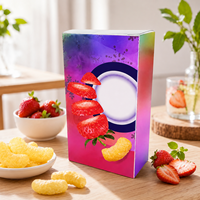 Boîte d'emballage pliable en PET écologique de qualité alimentaire, recyclable, avec fenêtre transparente pour la présentation de snacks en vente au détail