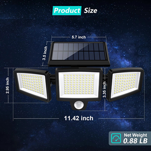 Faro Solare LED 100w 200w 300w per Esterni, Impermeabile IP65, per Giardino, Cortile, Parco, Vialetti e Sicurezza Edifici - Product Image 2