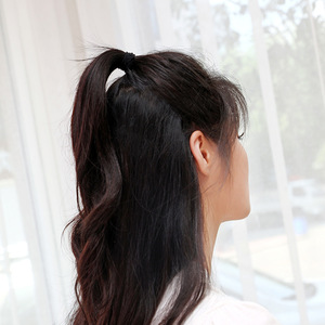Élastiques à cheveux pour femmes, en tissu, couleur unie, haute élasticité, usage quotidien, bande en caoutchouc - Product Image 4