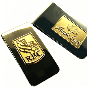 Custom Zinc Alloy Money <b>Clip</b>-Maple Leaf Logo Black & Gold Dual-Tone Angel Theme Chinese New Year Corporate Promotional Cash <b>Clip</b> - Product Image 2