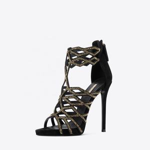 Nuovi <span class=keywords><strong>Sandali</strong></span> da <span class=keywords><strong>Donna</strong></span> 2021 con Tacco Alto, Punta Aperta, Design Traforato con Diamanti, Sexy Piattaforma Estiva, Stile Alto per Esterni - Product Image 3