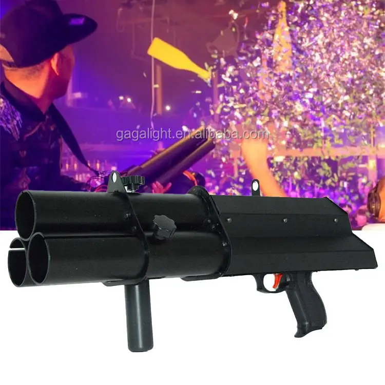 Hot 3 colpo macchina scenica confetti di alluminio coriandoli elettrico dj pistola trigger di controllo di cerimonia nuziale confetti cannon shooter