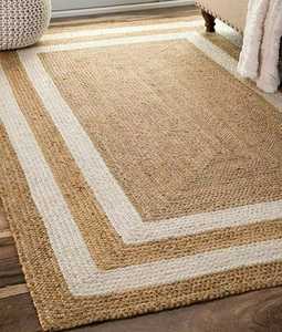 Alfombra hecha a mano trenzada de Yute natural 100% al por mayor alfombras personalizables de aspecto moderno rústico disponibles - Product Image 6