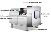Machine à découper la viande congelée 350 550, usage industriel |   Coupe-cubes de viande automatique pour la transformation du bœuf, du porc et du poulet