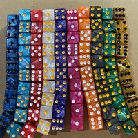 Dés en acrylique 16 mm à coins carrés, motifs perles, grand trou, ensemble de couleurs numérotées