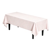 Nappe rectangulaire jetable en plastique à micro-carreaux rose poudré et blanc, moderne, écologique, imperméable, résistante aux rayures, en gros