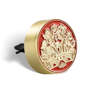 Unbreakable Luxury Soft Enamel Red Color Round Metal Car <b>Diffuser</b> - Product Image 1