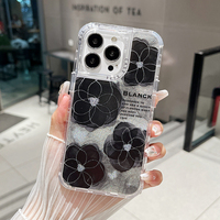 Casing ponsel tahan guncangan, casing ponsel tahan guncangan Girly bunga berkilau Kombo 360 dalam satu untuk Redmi 13 4G A3 13pro 4G