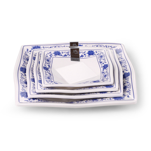 Fiore di peonia Disegno Melamina Si Presenta Come Porcellana <span class=keywords><strong>Blu</strong></span> <span class=keywords><strong>Set</strong></span> di Piastre - Product Image 2