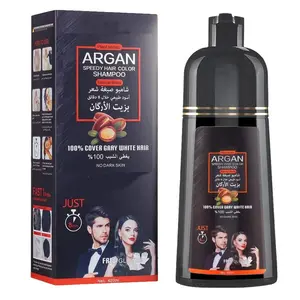 Aceite de argán orgánico Natural profesional, champú para el cabello negro, cubierta 100%, tinte rápido para el cabello gris y blanco, sin piel oscura