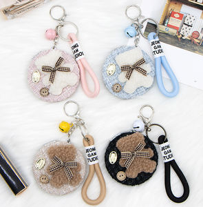 Miroir à poils brodé <span class=keywords><strong>papillon</strong></span>, pendentif de <span class=keywords><strong>sac</strong></span>, miroir de maquillage, porte-clés, miroir pliable portable double face 2x personnalisable - Product Image 1