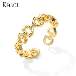 RAKOL RP5007 Anillo hueco abierto Ajustable chapado en oro - Product Image 1