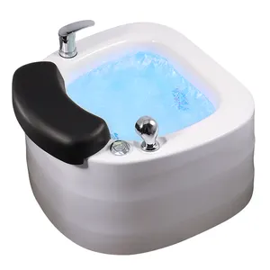 High Quality White Acrylic Massage Foot Spa Bowls Nail Art Beauty Salon Pipeless Pedicure Sink Bowls