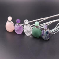 Bouteille de parfum en cristal naturel, diffuseur d'huiles essentielles, collier pendentif pour femmes, durable et personnalisable