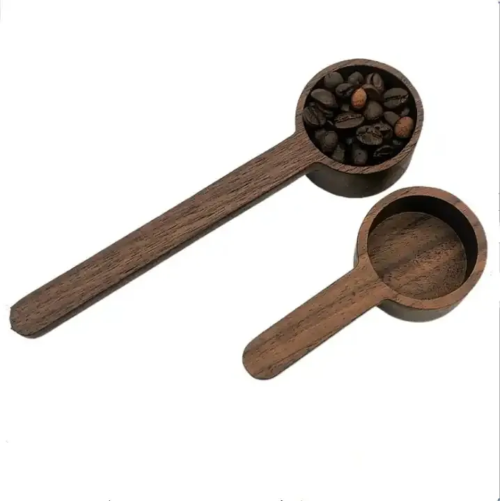천연 나무 커피 국자 짧은 손잡이 나무 커피 스푼 커피 차 맞춤형 크기 및 로고 최고의 품질