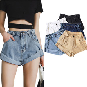 Pantaloncini <span class=keywords><strong>in</strong></span> Denim da donna alla moda <span class=keywords><strong>Jeans</strong></span> corti a <span class=keywords><strong>vita</strong></span> <span class=keywords><strong>alta</strong></span> <span class=keywords><strong>con</strong></span> <span class=keywords><strong>elastico</strong></span> a <span class=keywords><strong>vita</strong></span> larga S0059-01 - Product Image 2