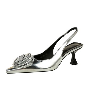<strong>da</strong> women silver rose Banquet Fashion Bow Heel <strong>Shoes</strong> woman Buckle Middle Heel Mary Jane Pumps - Product Image 3